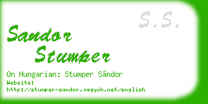 sandor stumper business card